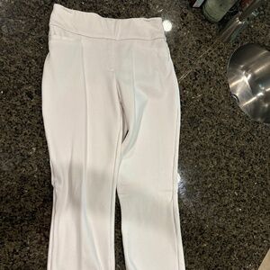 Express columnist boot high rise white pants